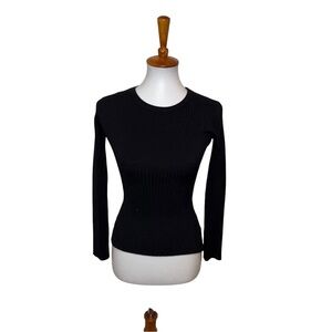 Rachel Parcell Ribbed Sweater Black Size XS